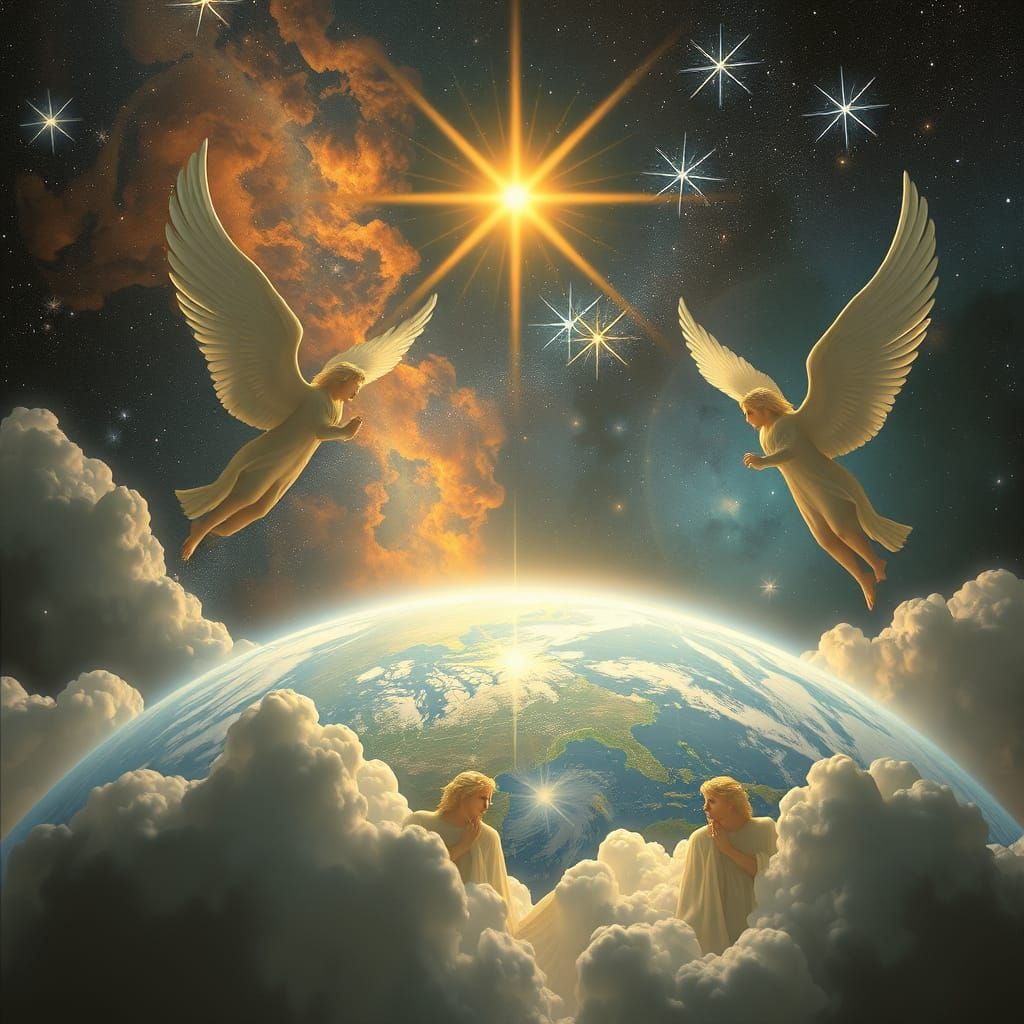 Angels Watching Earth From the Cosmos