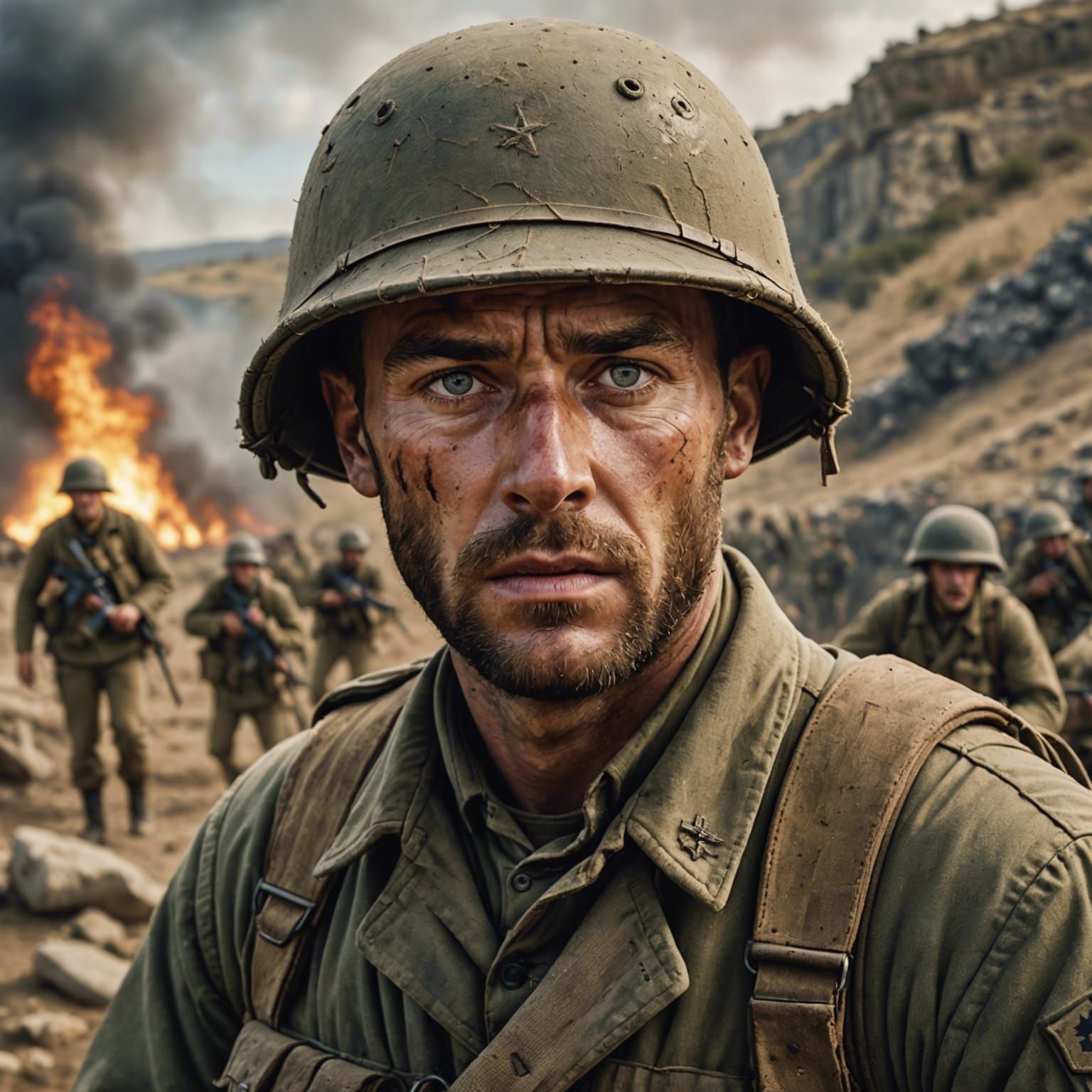 Australian Soldier in Gallipoli Combat: Hyperrealistic Art