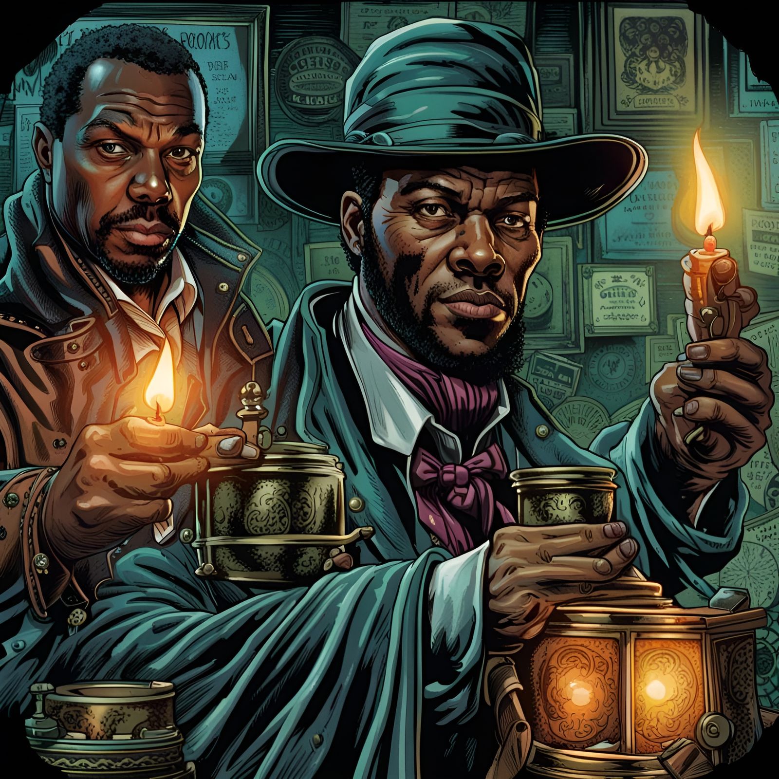 Sinister Sherlock Nemesis in Comic Book Style