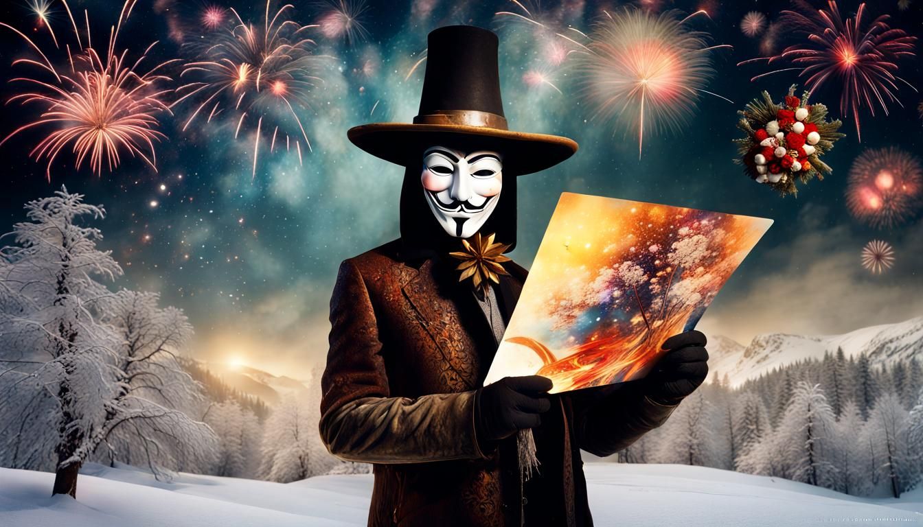 Festive Guy Fawkes Mask in a Wonderland Valley