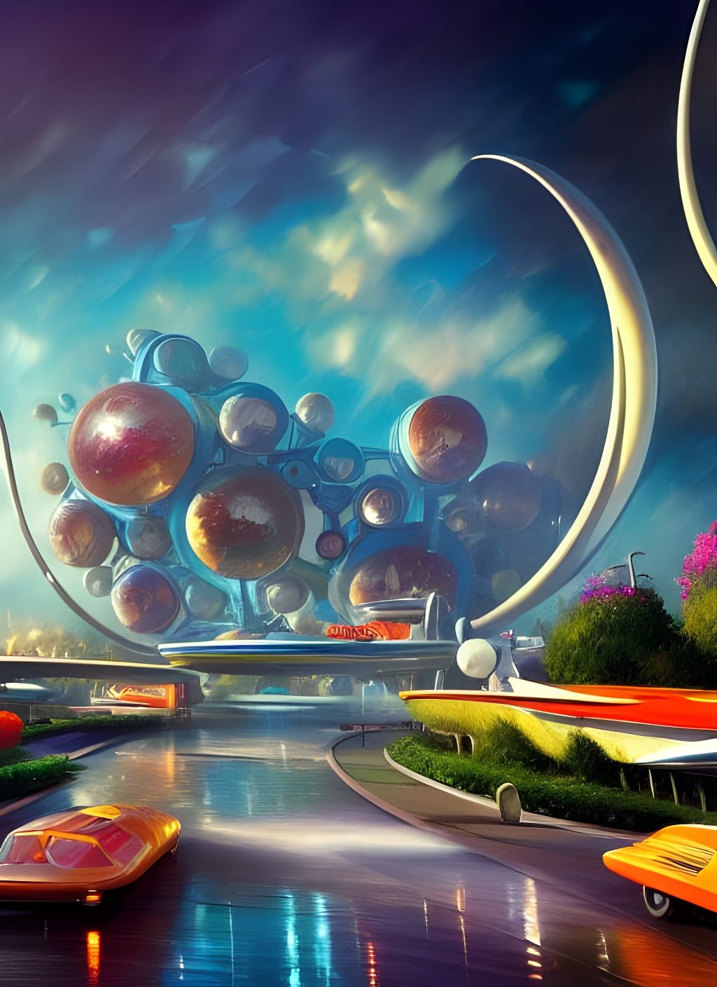 1960s Tomorrowland: Hyperrealistic Retrofuturistic Digital A...