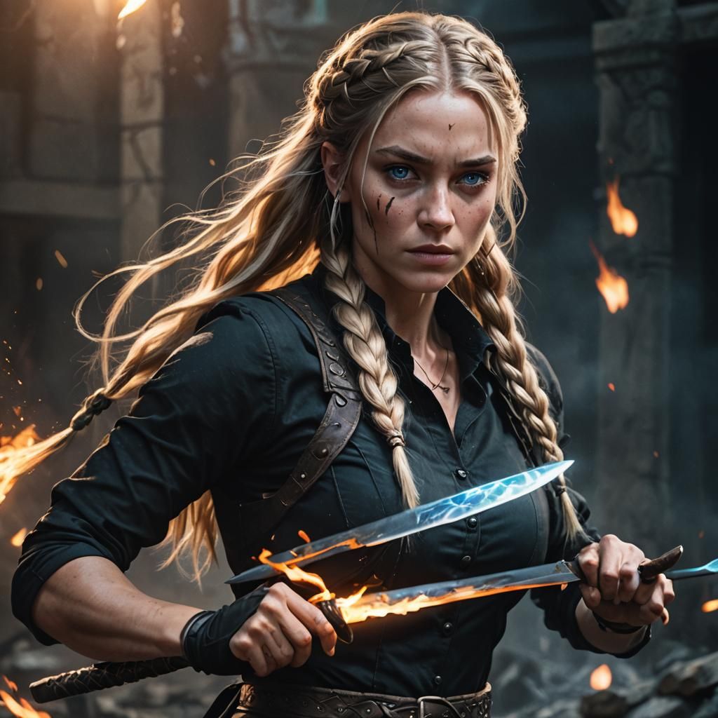 Alyssa Concept Art: Blonde Assassin in Realistic Anime Style