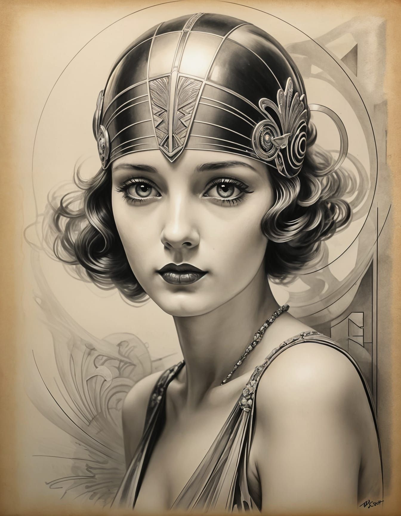 Age Regression AI in Art Deco Style