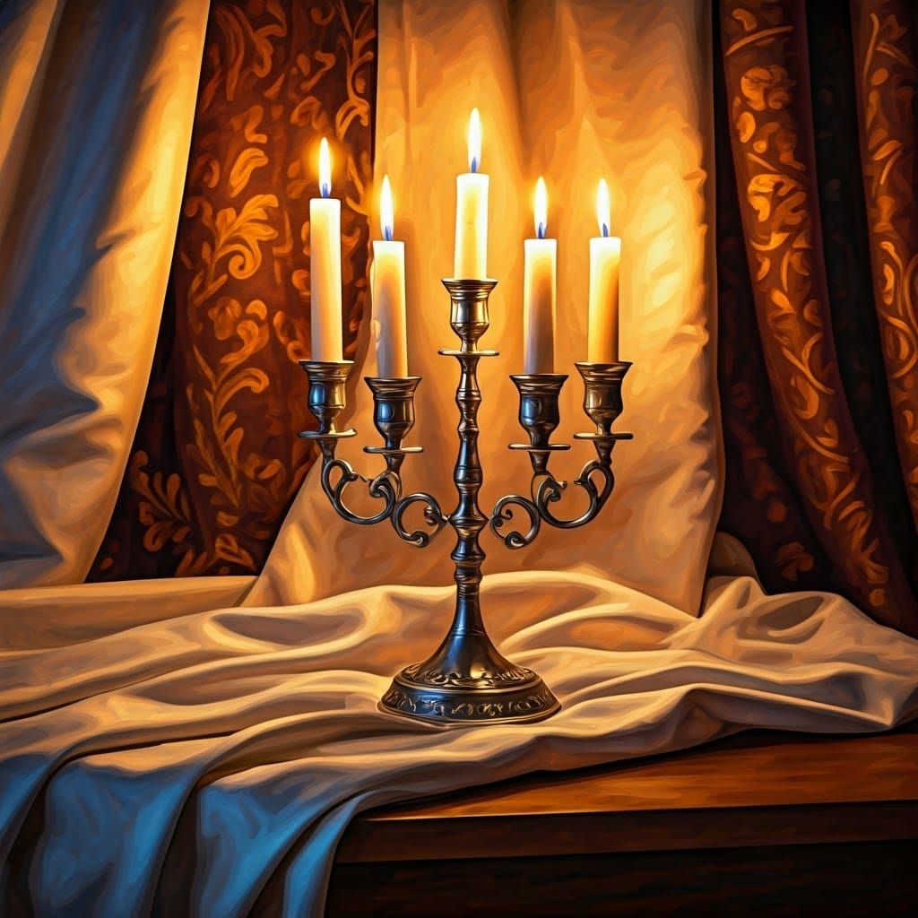 Shabbat Candles in Warm Israeli Style