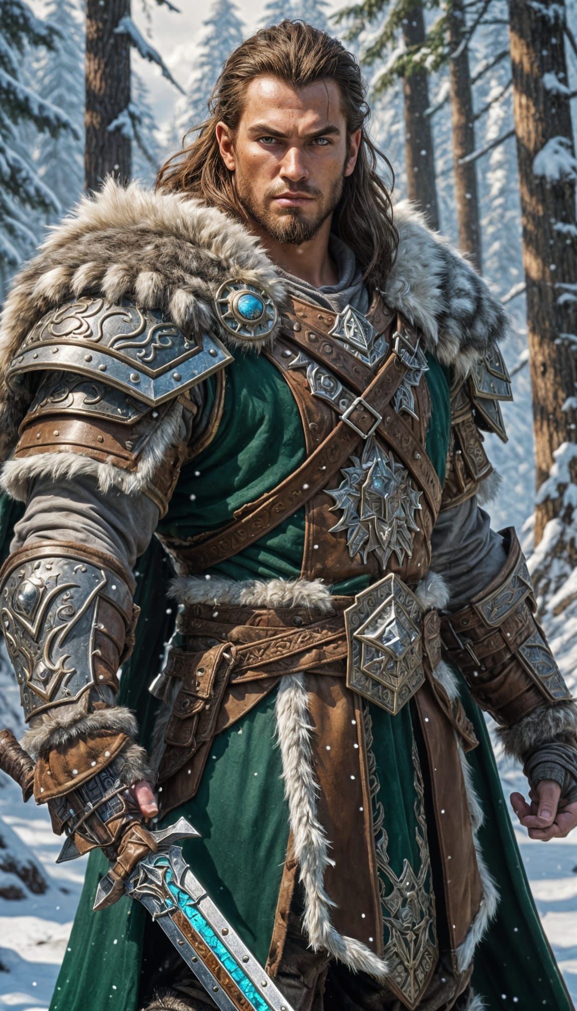 Teenage Goliath Warrior in Warcraft Style