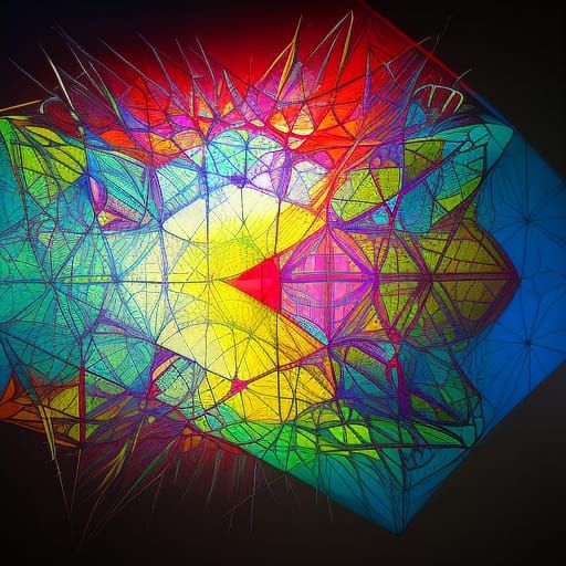 Geometric Polygon Death in Splash Art Style