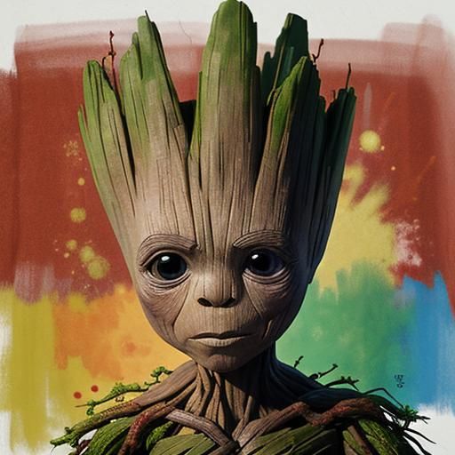 Groot Celebrates Christmas: Abstract Art