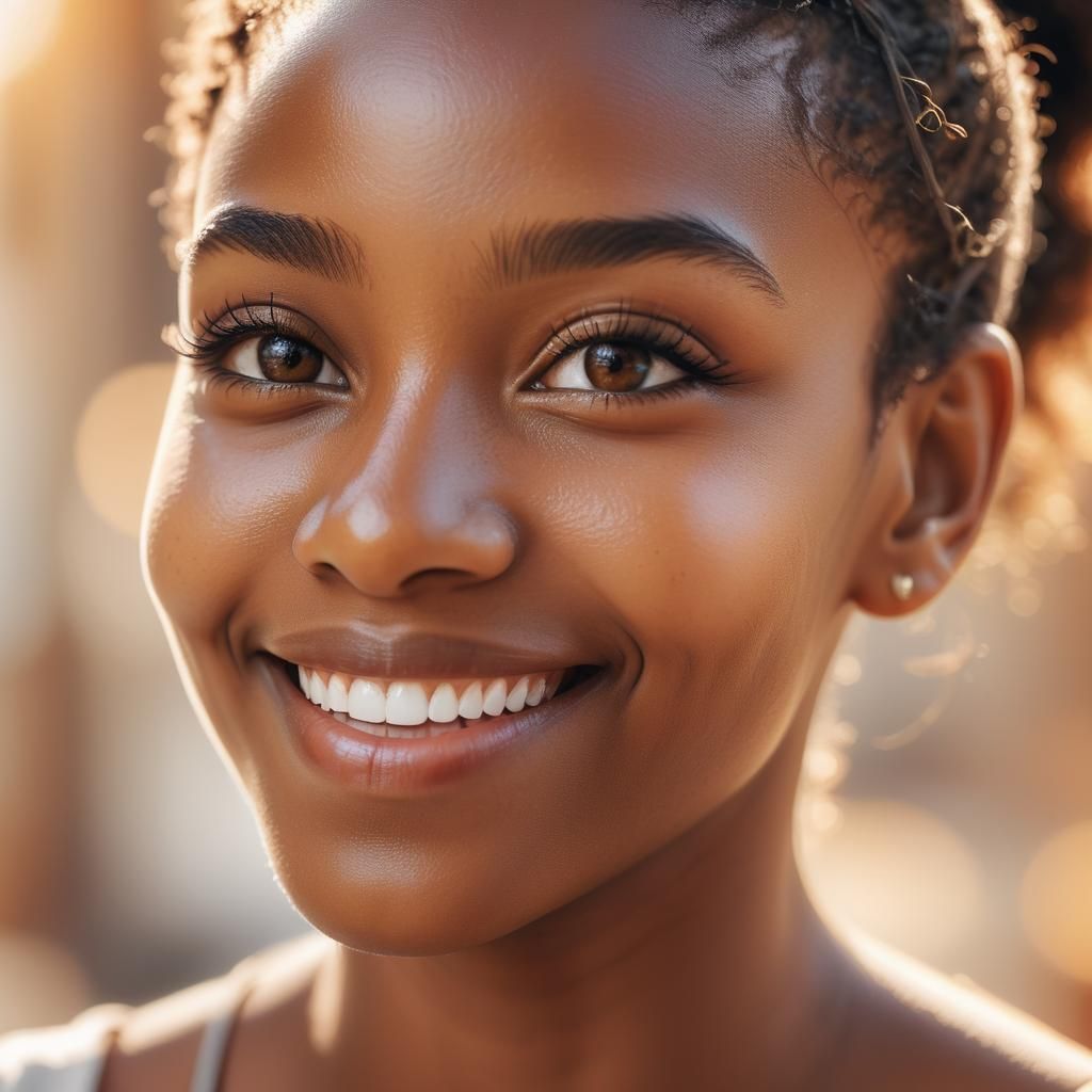 Charming Portrait of a Smiling Woman in Soft Focus