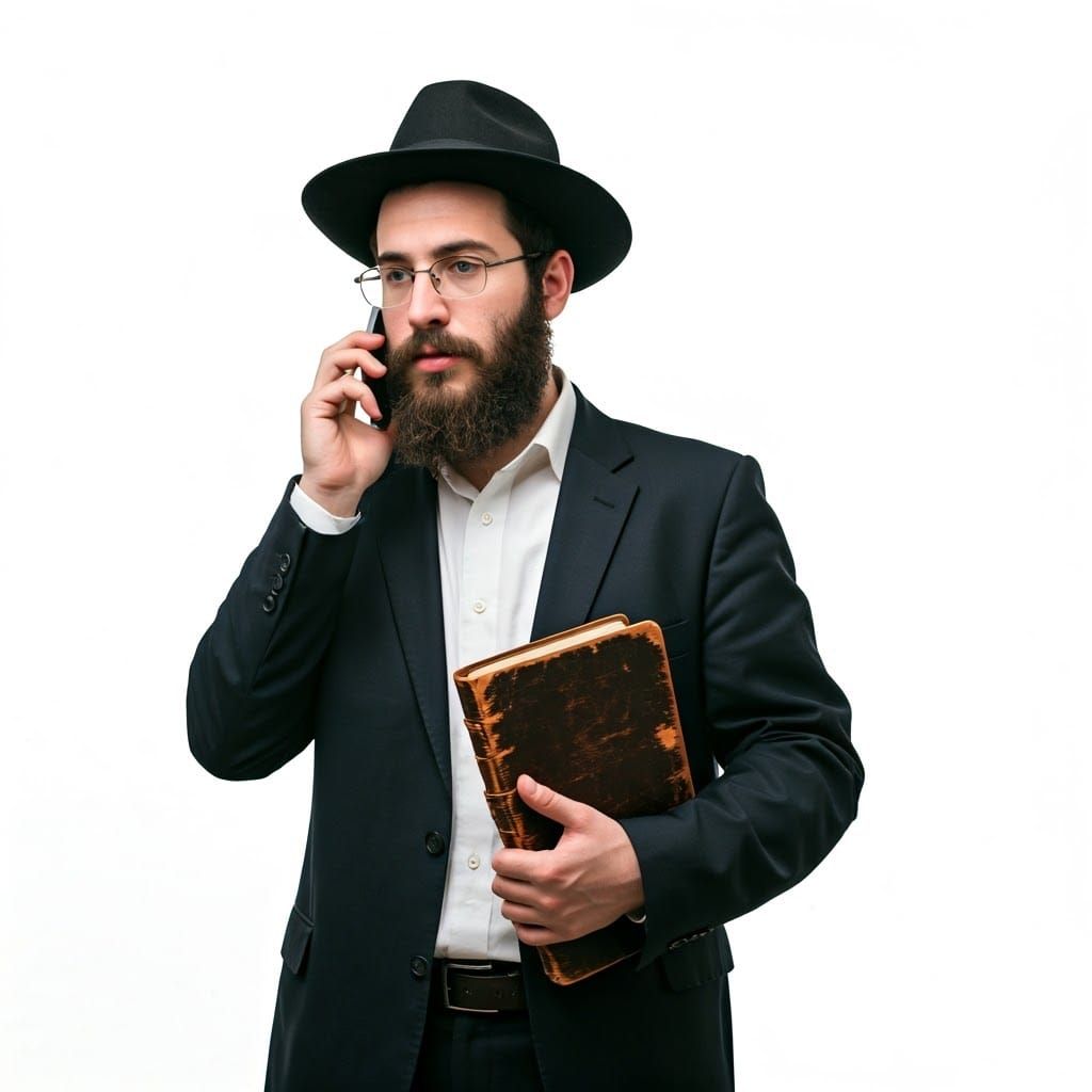 Hasidic Man Reflects on Life in Quiet Moment