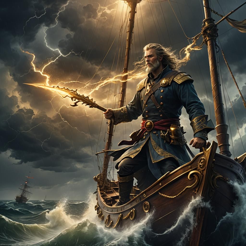 The Lightbearer Sailing Through Stormy Seas