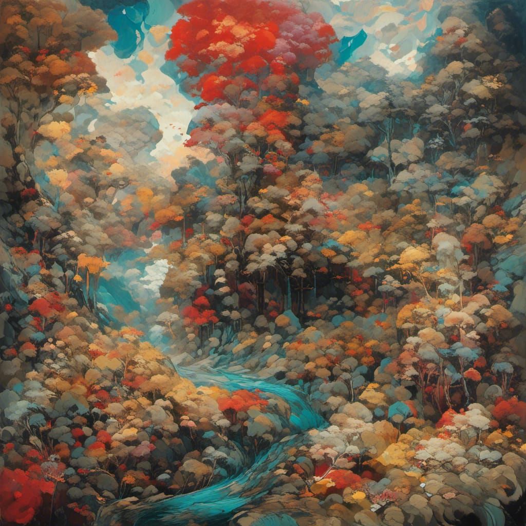 Psychedelic Landscape in Expressionist Style