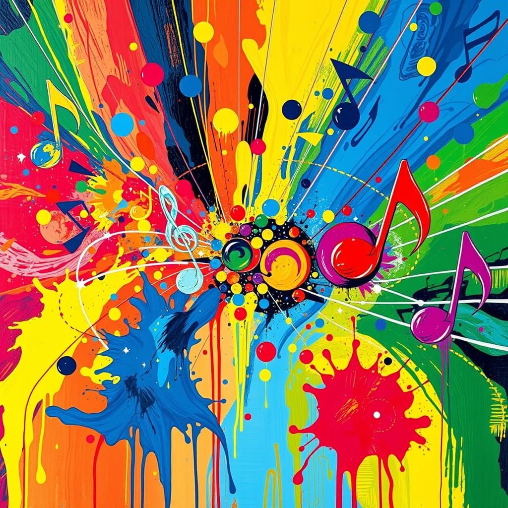 Vibrant Melodic Kaleidoscope in Graffiti Style