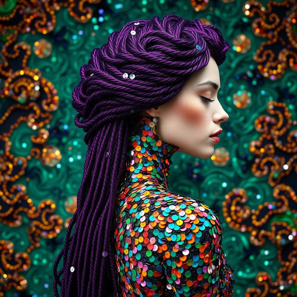 Ethereal Sequin Beauty in Vibrant Hues