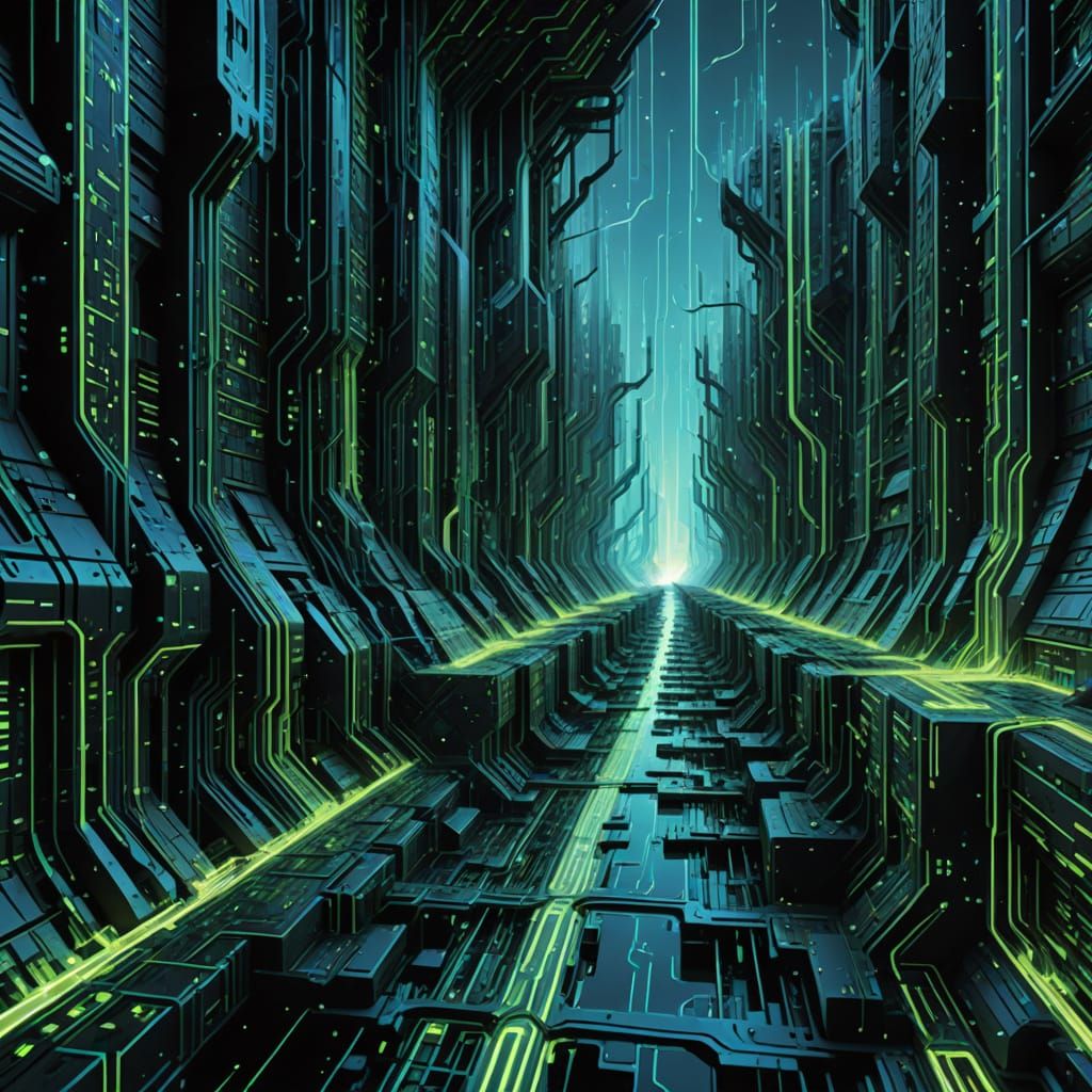 Digital World of Binary Code and Algorithmic Landscapes