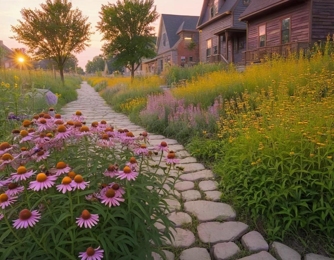 Blooming Prairie on Cobblestone Street