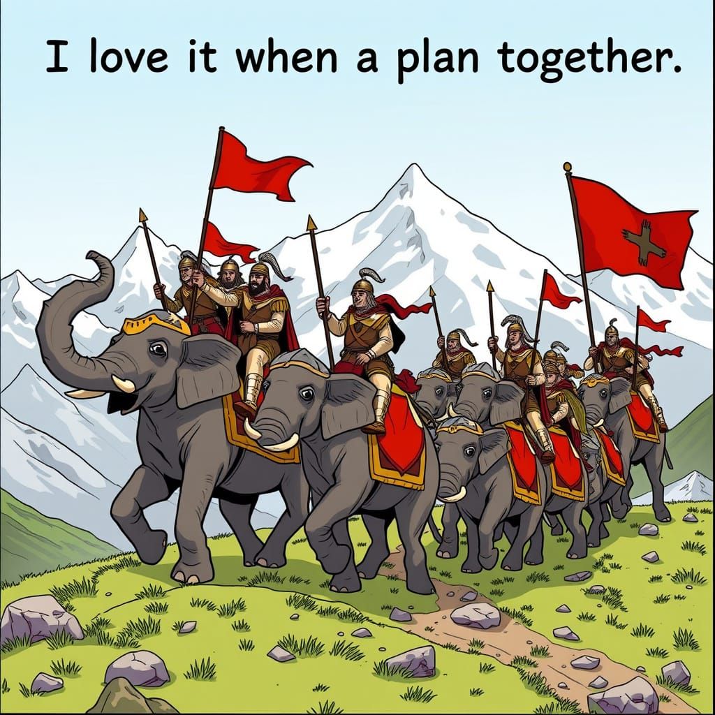 Warriors Ride Elephants Across the Alps in a Cartoon Masterp...