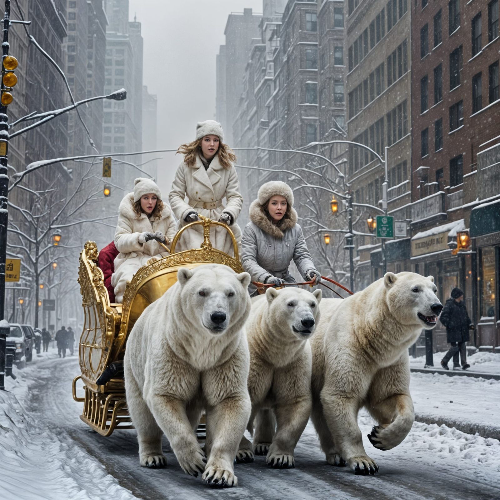 Ice Princess Sleigh Ride in Manhattan Blizzard
