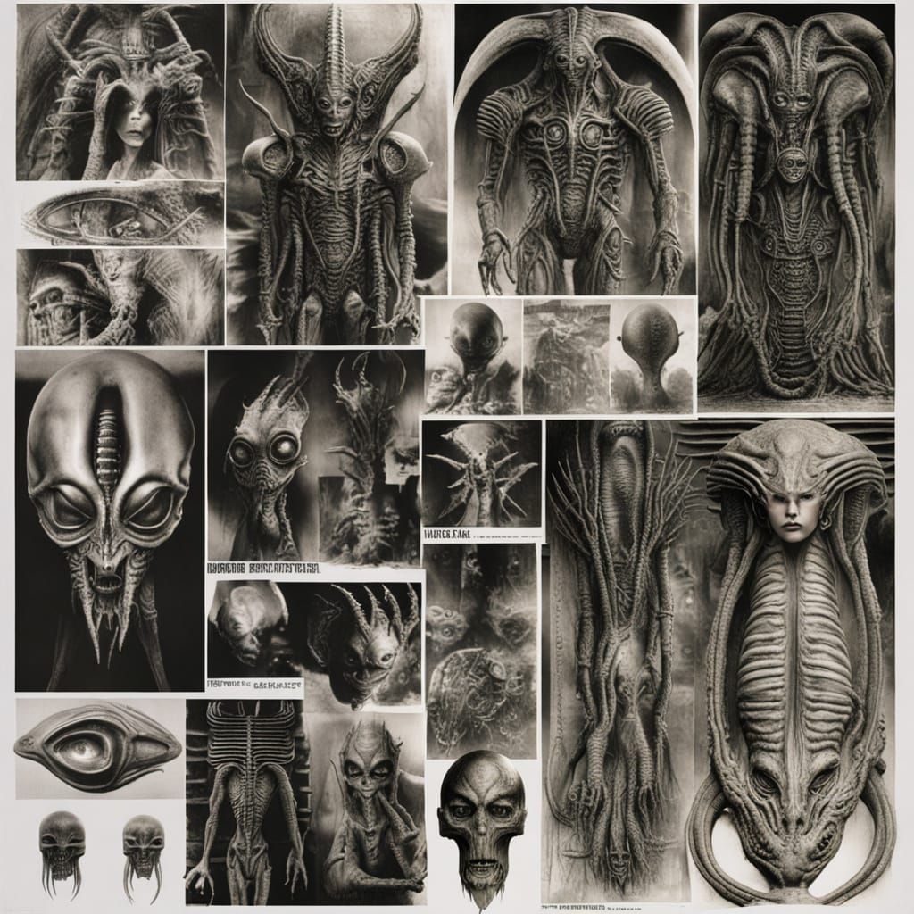 H.R. Giger-Inspired Alien Cinematic Art