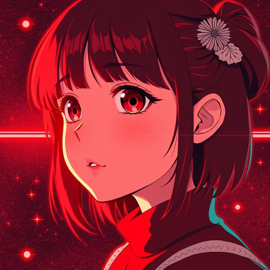 Anime Girl Portrait in Maximalist Indigo Style