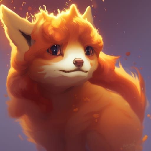 Detailed Vulpix Portrait in Art Nouveau Style
