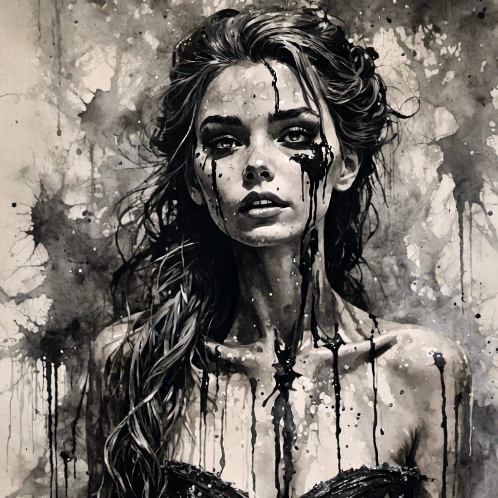 Dark, Decaying, Frozen Elsa Dripping into Darkness