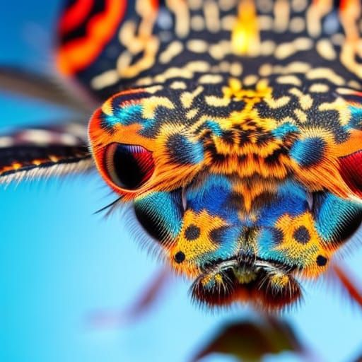 Butterfly face closeup