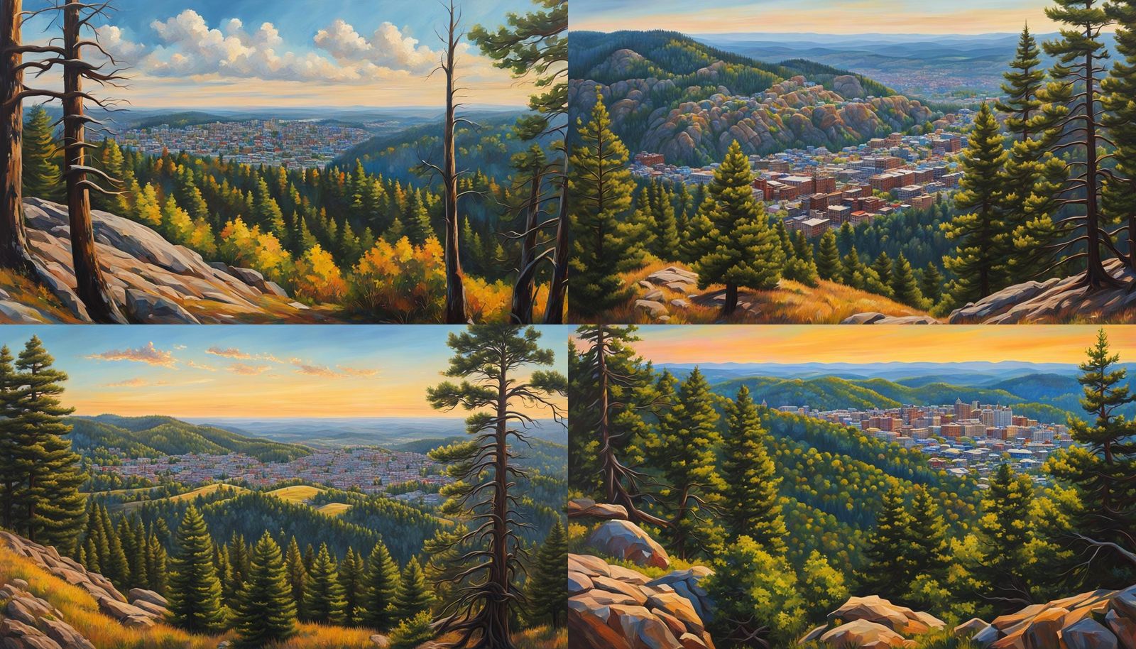 Black Hills Landscape Oil Painting Overlooking Deadwood