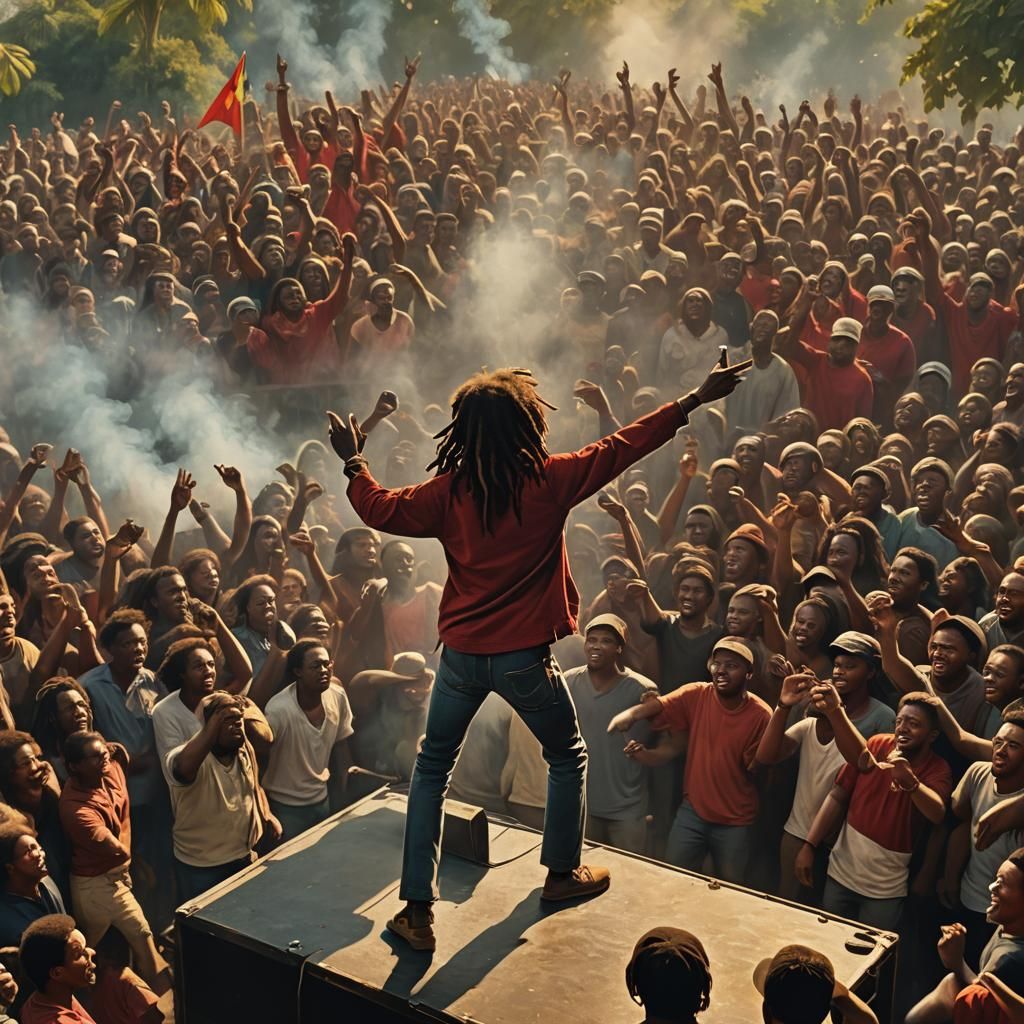 Bob Marley Concert in Jamaica, Splash Art Style