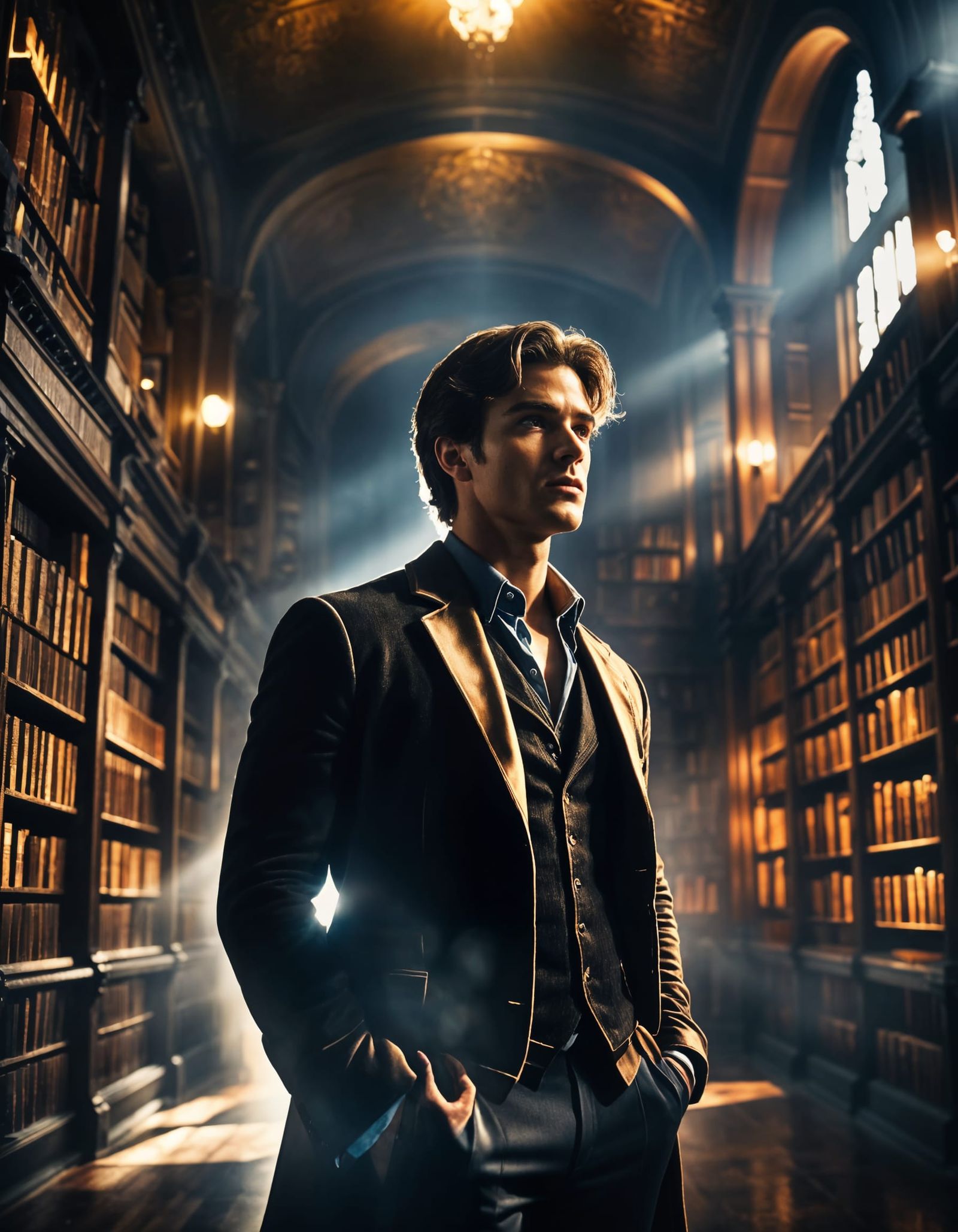 Nocturnal Dark Academia Fashion Photoshoot with Long Exposur...