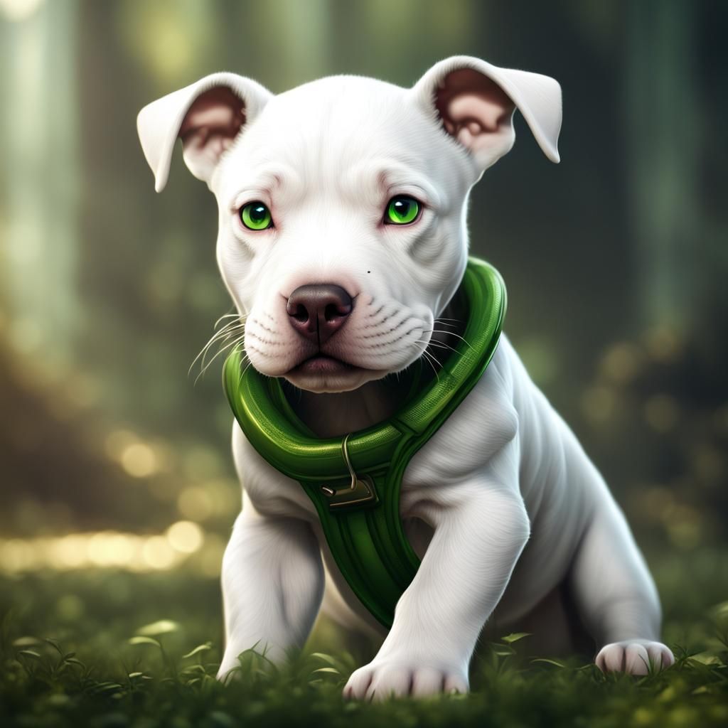 Beautiful White Pitbull Puppy!