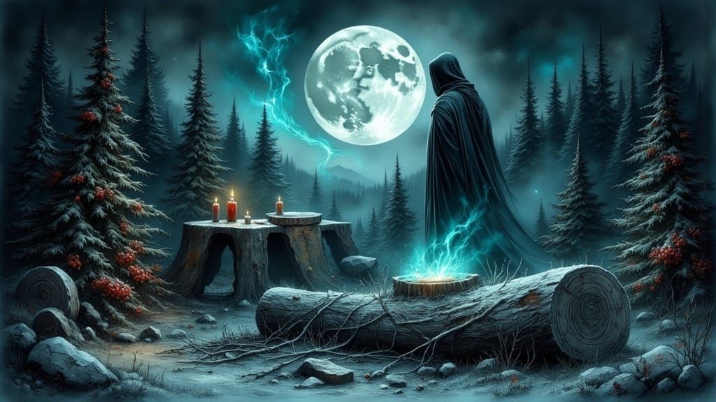 Beneath the moon's ethereal glow