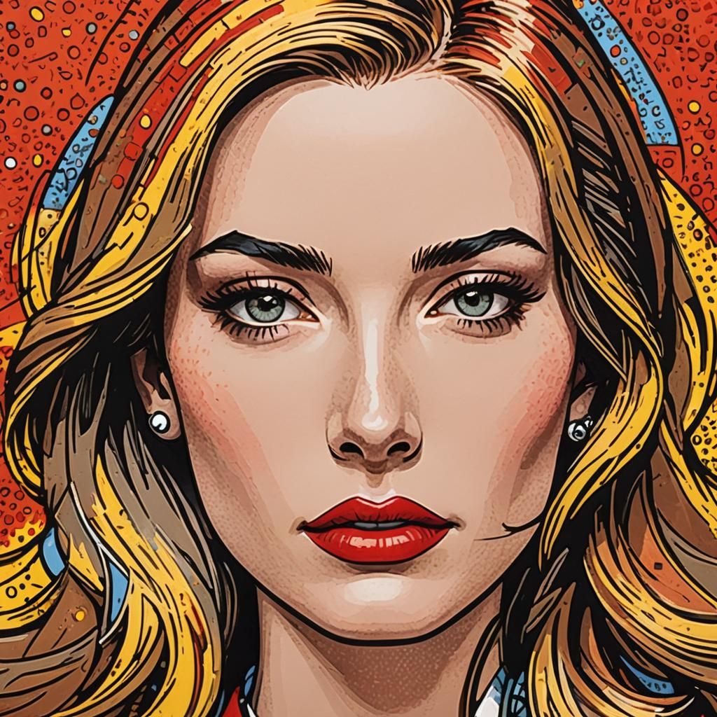 Pop Art Portrait in Roy Lichtenstein Style