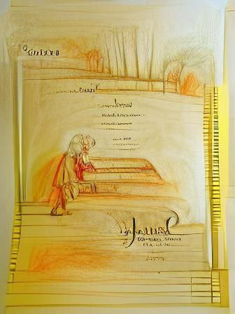 Haydn Sonatas: Minimalist Pencil Sketch Illustration
