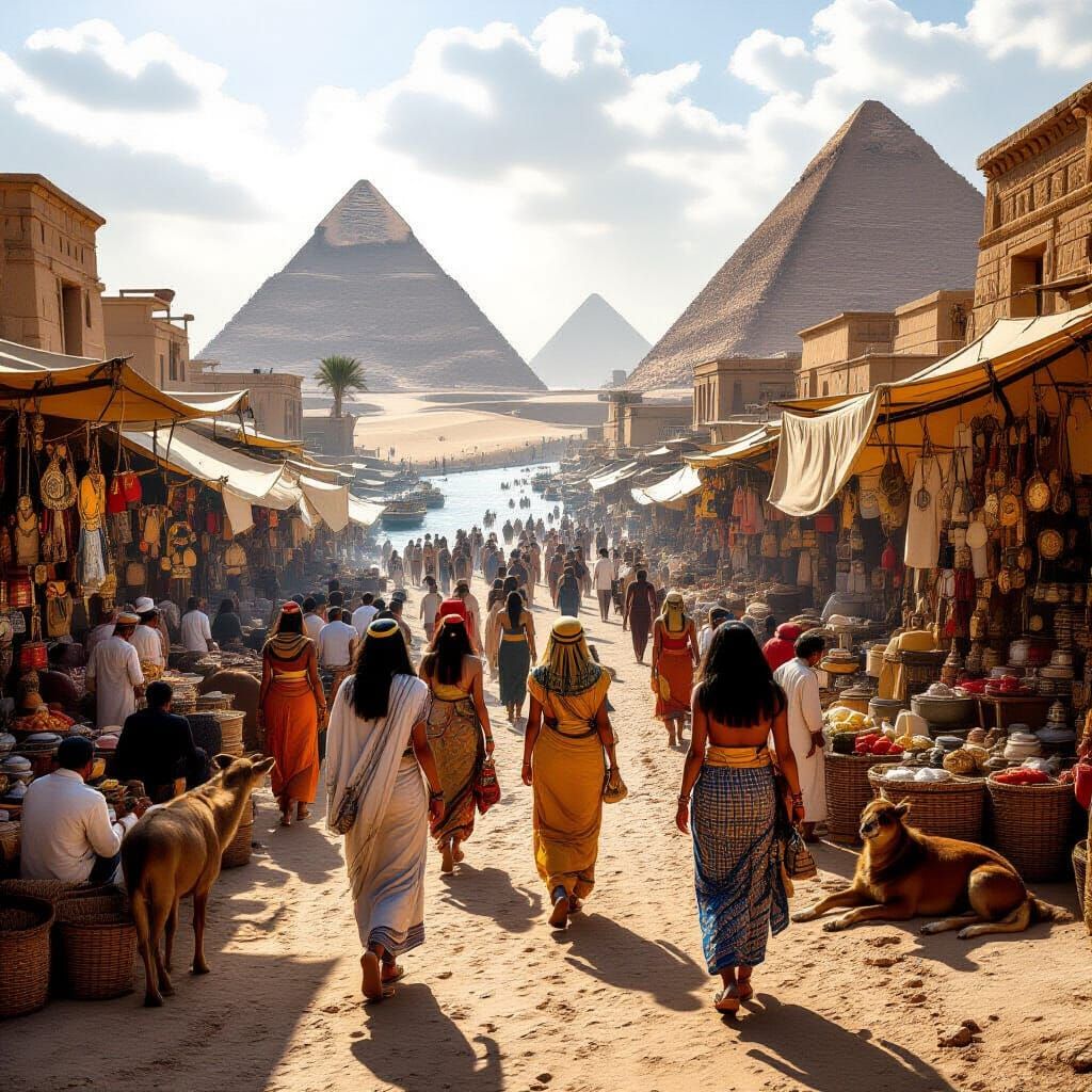 Ancient Egypt: A Photorealistic Scene of Daily Life
