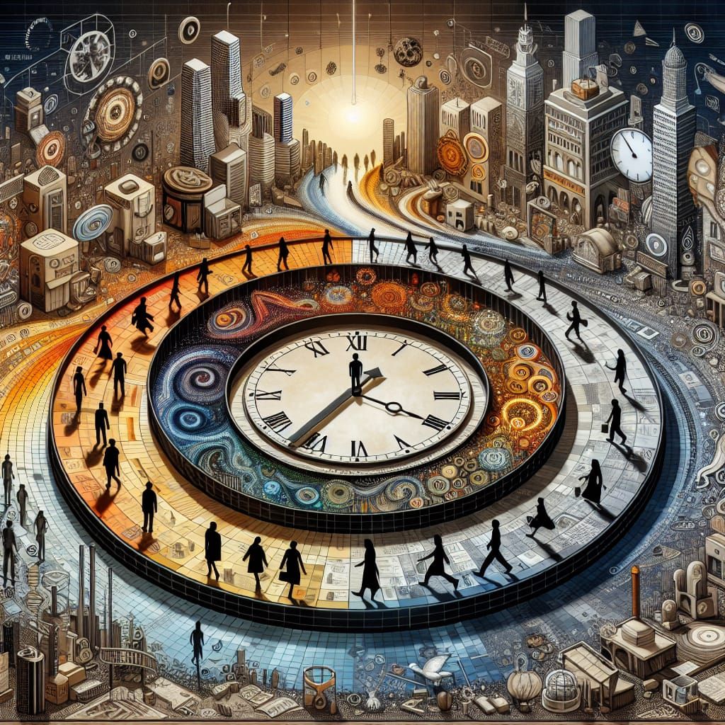 Zeitgeist: A Swirling Clock of Modern Society