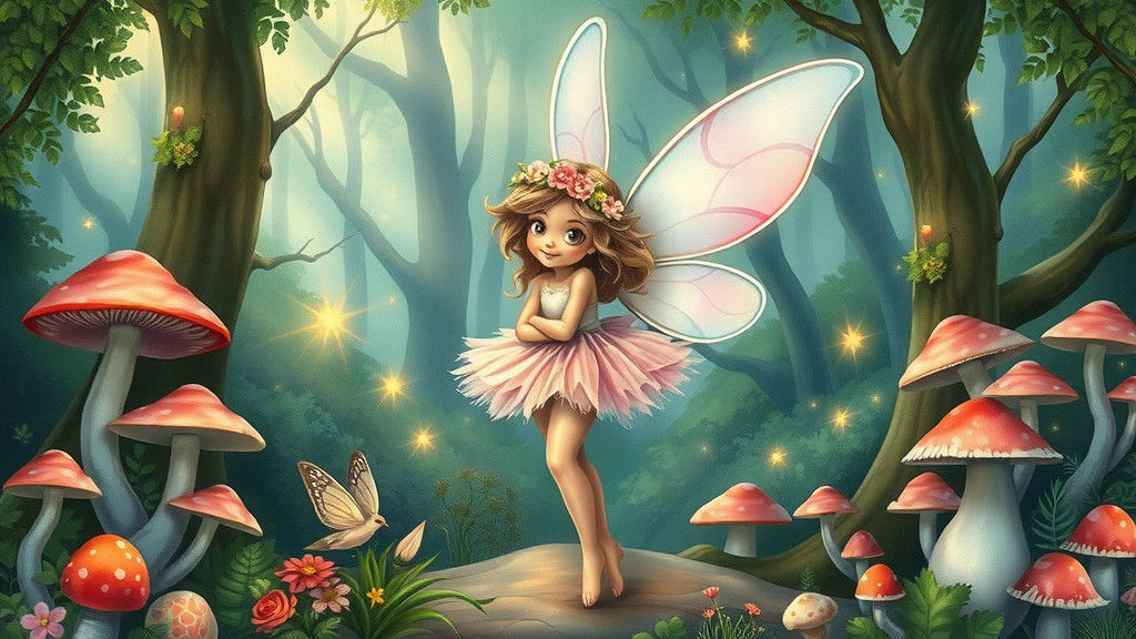 Ethereal Forest Fairy in Watercolor Style