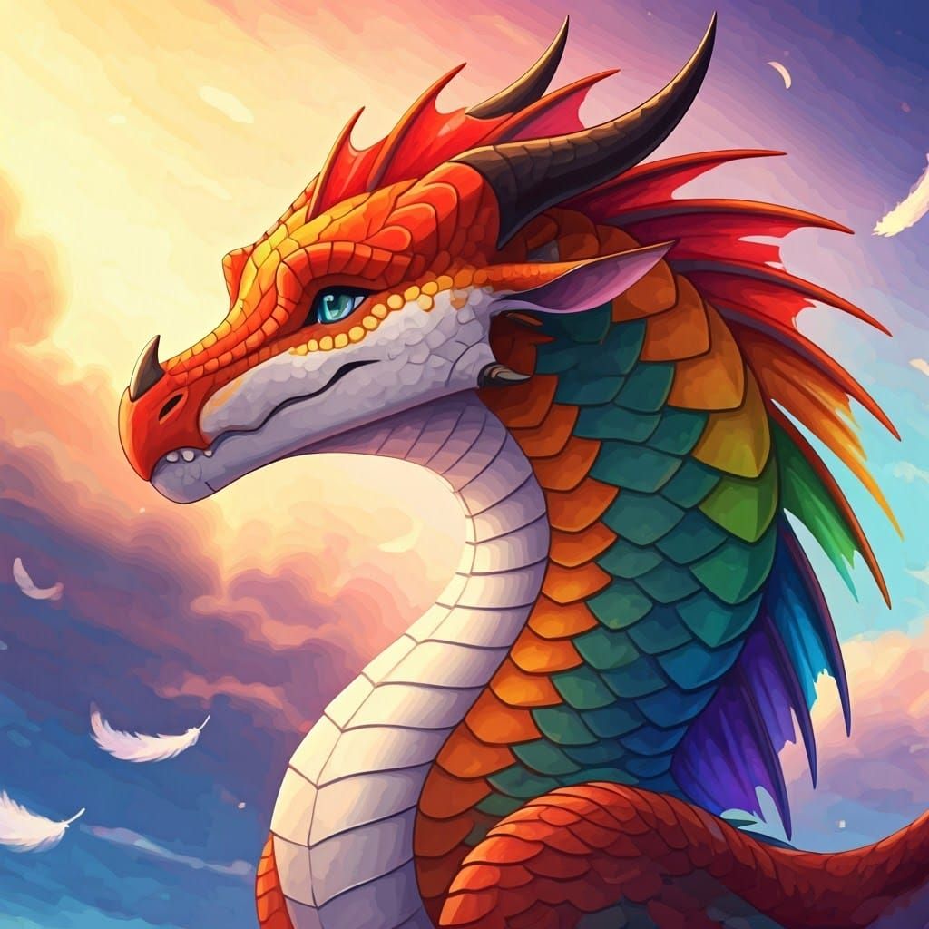 Wings of Fire Rainbow Rainwing in Anime Style