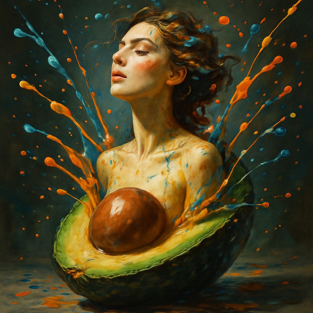 Surreal Avocado Woman in Salvador Dali Style