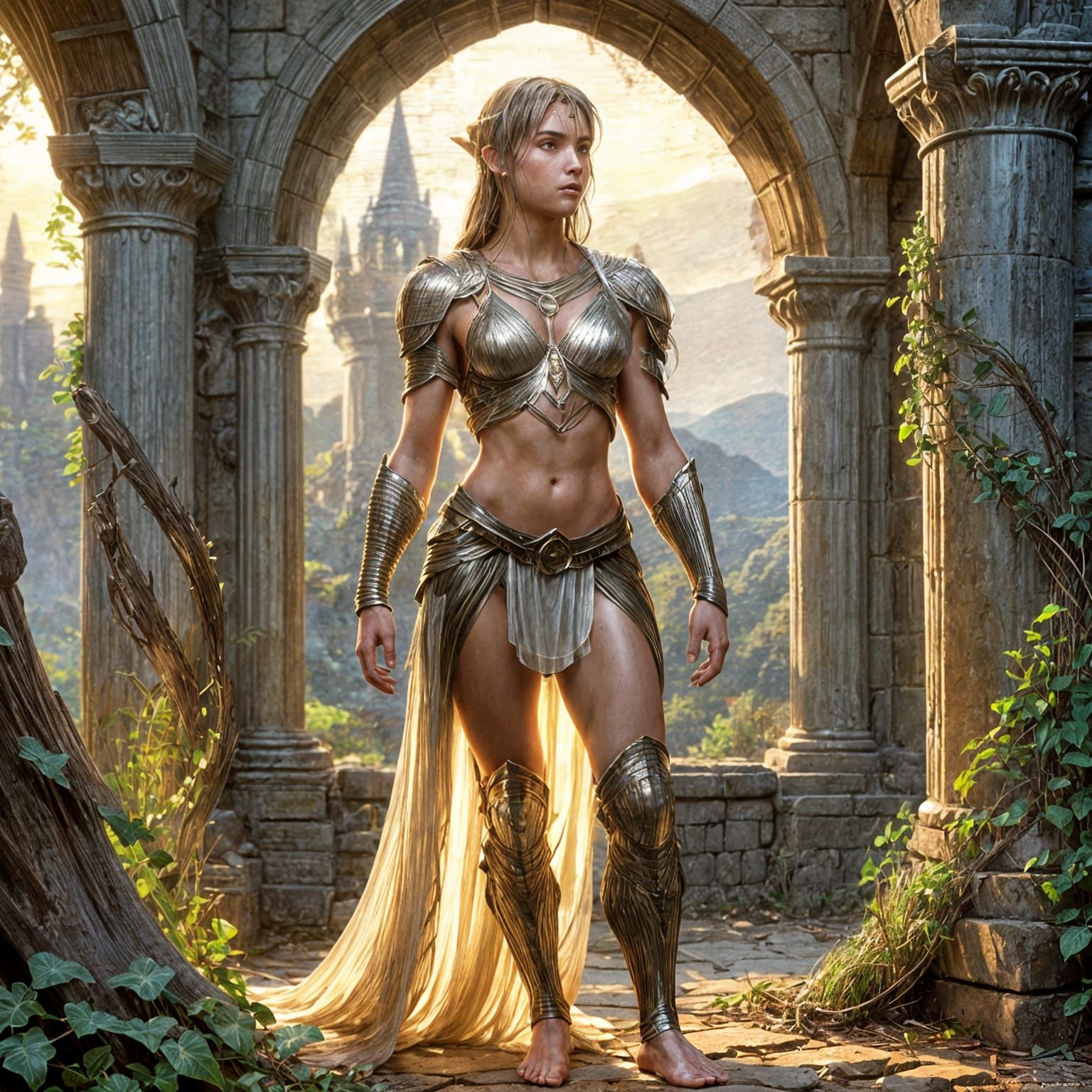 Confident Elf Princess Concept Art in Unreal Engine