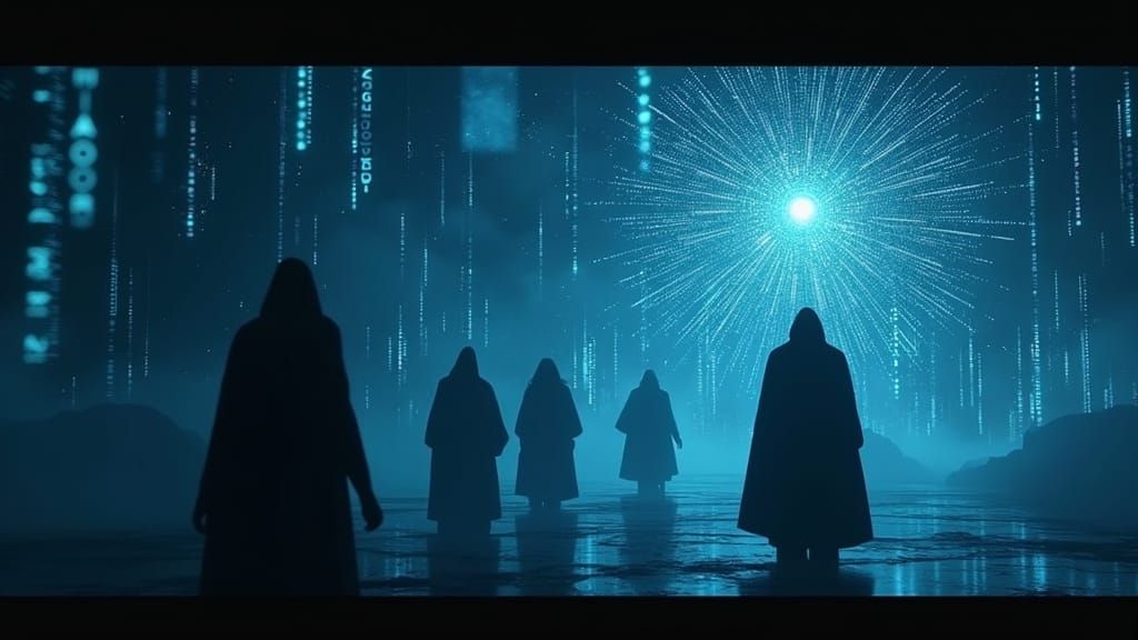 Digital Cult Mystery Unveiled in Dark Neon Aura