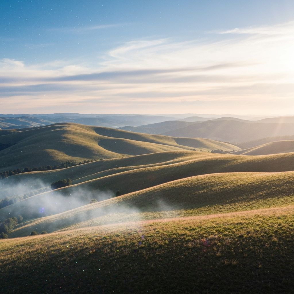 Ethereal Landscape with Mystical Glow in Naturalist Style