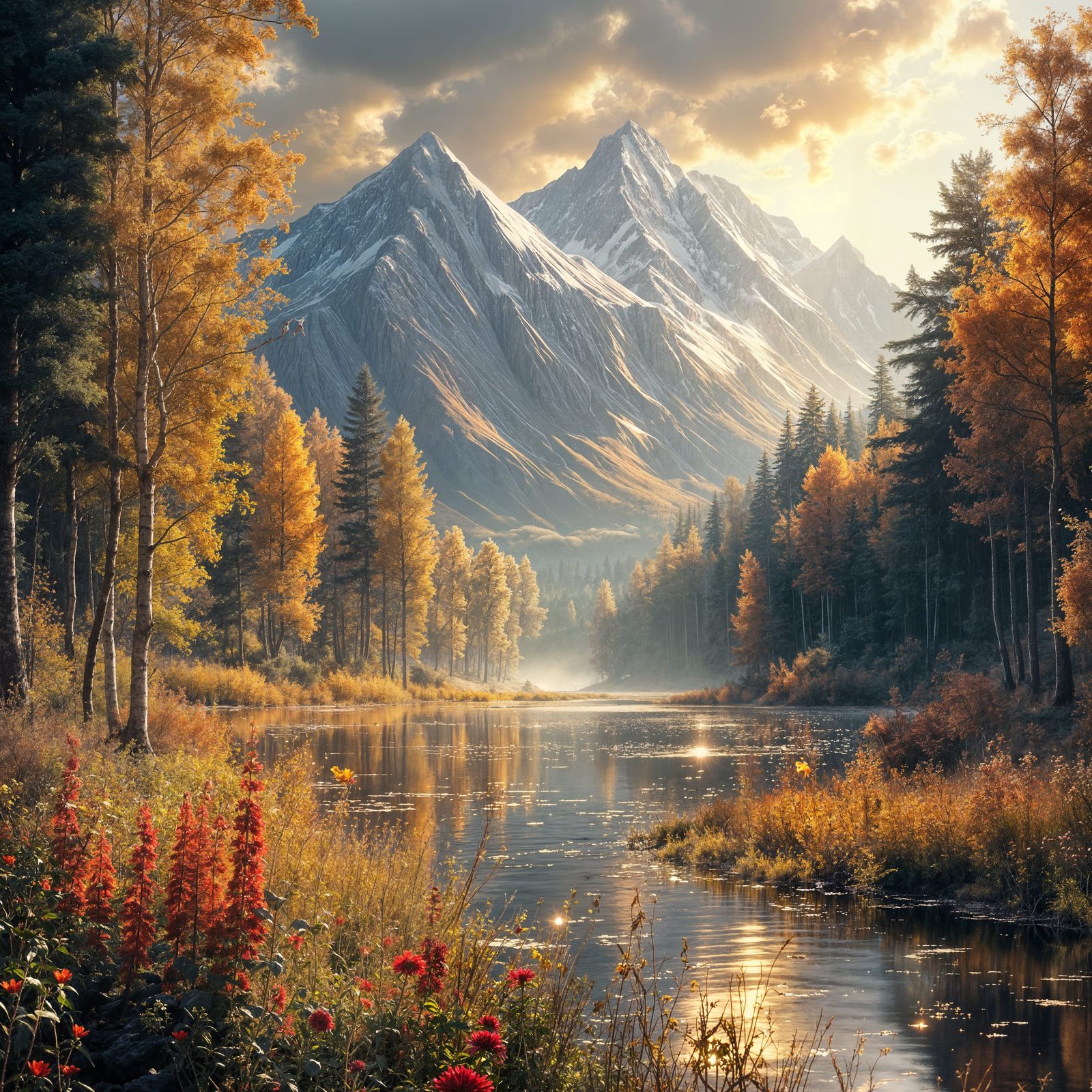 Vibrant New World Emerges from Grey Plain