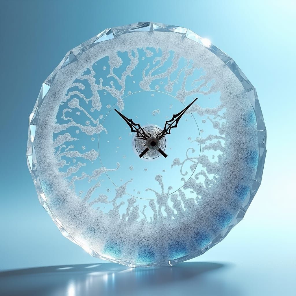 Crystal Clock Inspired by Art Nouveau Watercolors