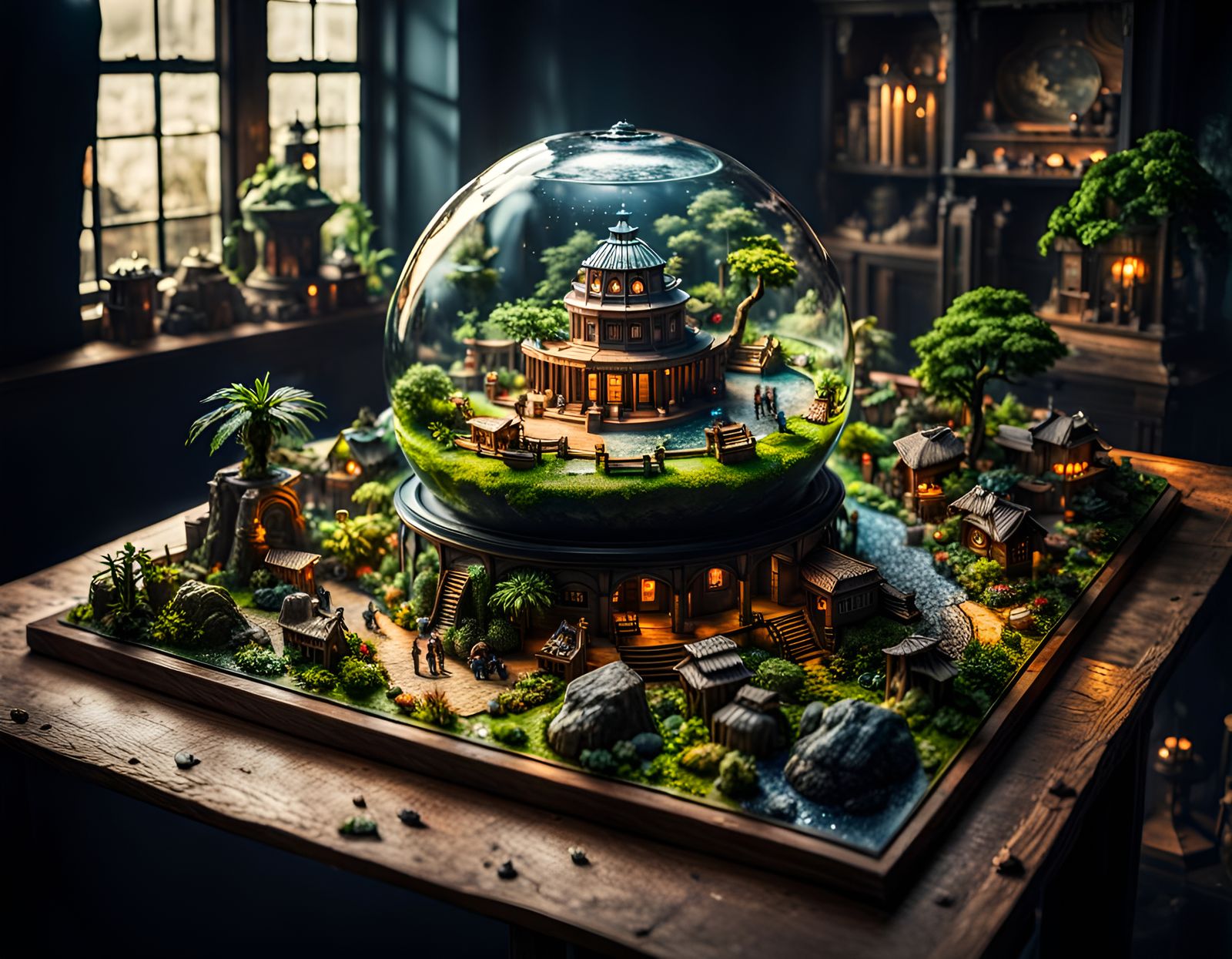 Earth Terrarium Board Game: Epic Digital Painting