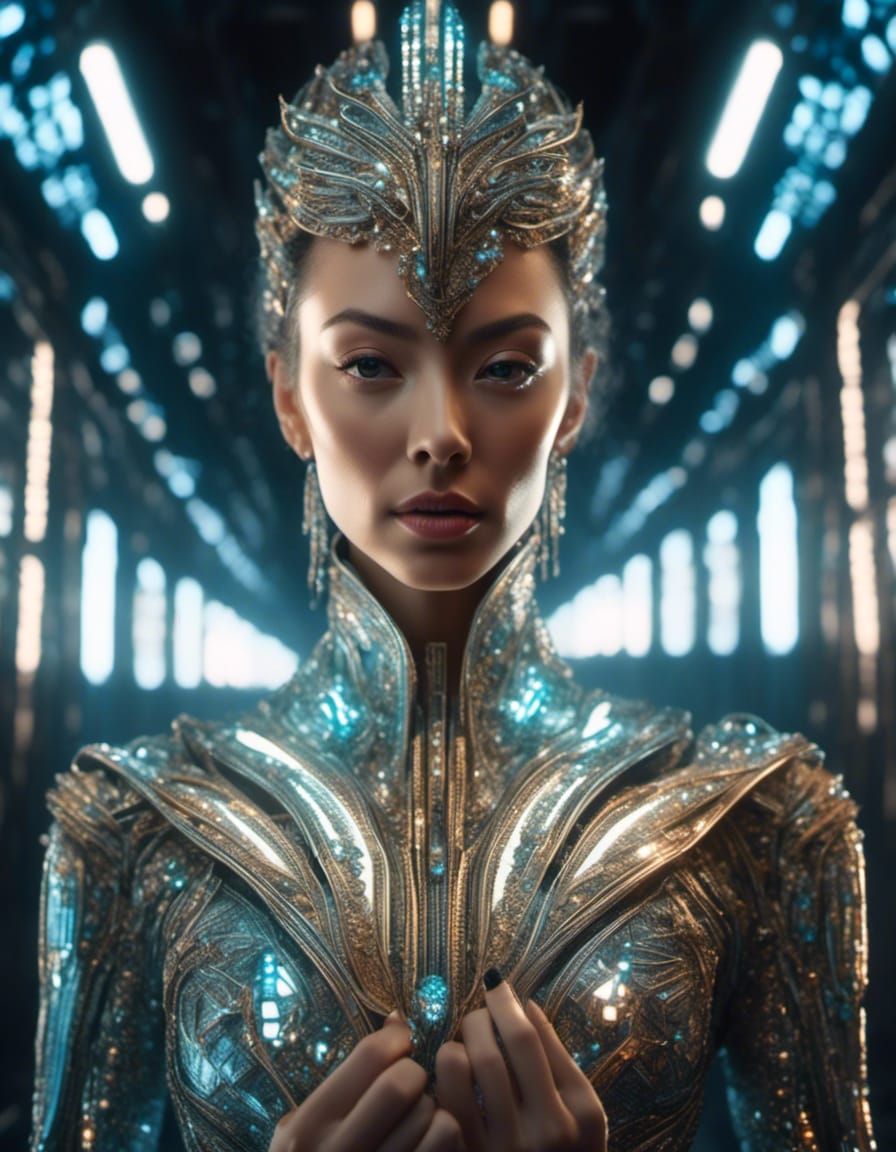 CGI Portrait of a Woman with Reflective Lighting