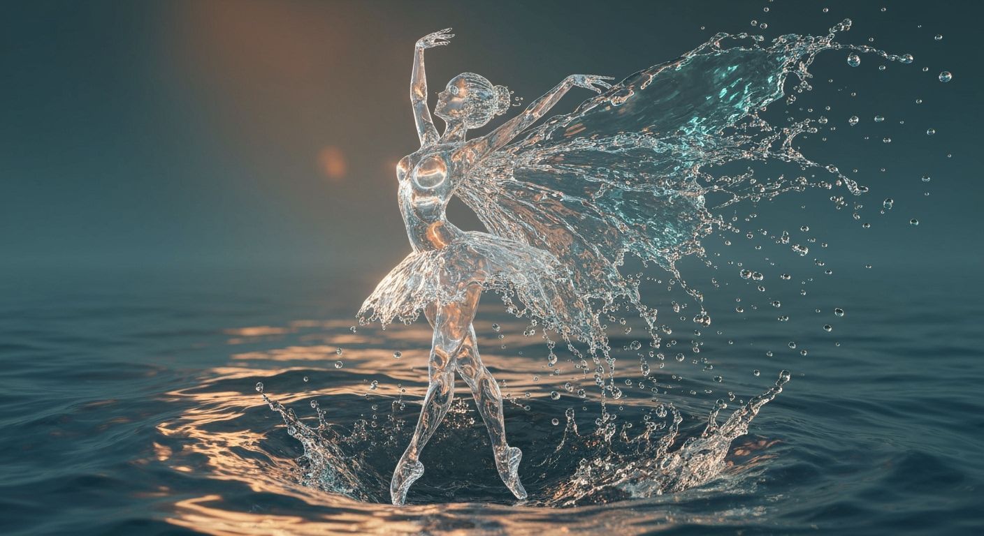 Water Ballerina Dancing Amidst Rippling Waves