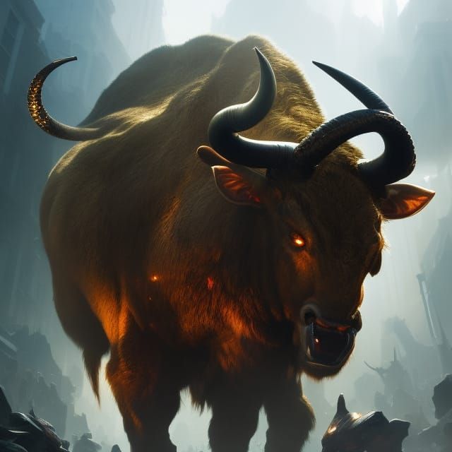 Glass Minotaur Portrait in Hyperrealistic Style