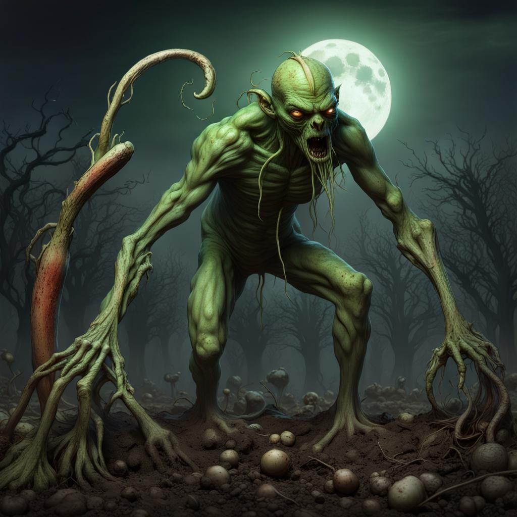 Sinister Squash Monster Emerges from Spoiled Garden