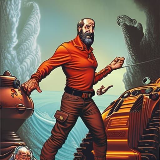 Hans Zarkov in Space Comic Book Art
