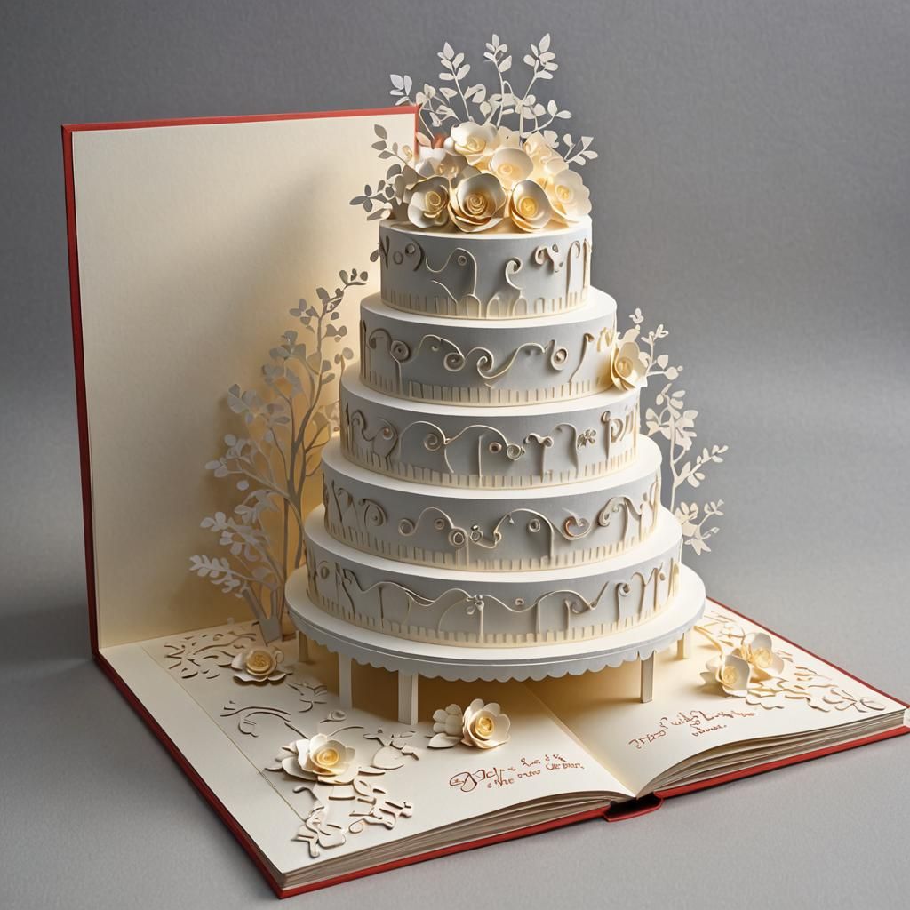 Pop-Up Book: Classic White Wedding Cake